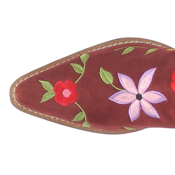 Dingo Flower Power Embroidered Floral Snip Toe Knee-hi Western Cowboy Boots - Picture 11 of 15